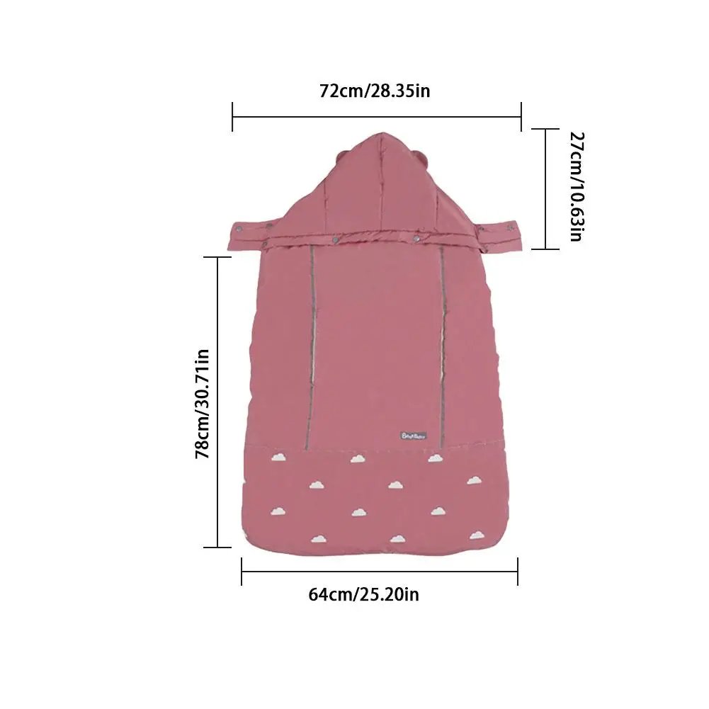 

New Baby Winter Outwear Baby Cloak Strap Cloak With Fluffy Down Surface Waterproof Material Can Be Use With Baby Carriage