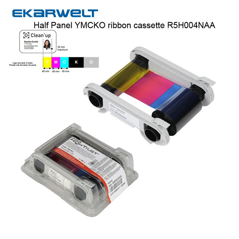 Original Evolis R5H004NAA Half Panel YMCKO ribbon cassette 400 prints for Zenius Primacy id card printer | Компьютеры и офис