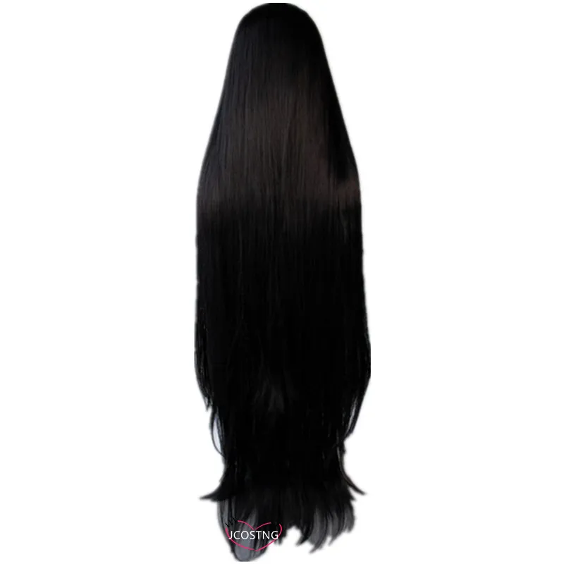 Женский парик для косплея 120 см длинные волосы темно-фиолетового и черного цветов