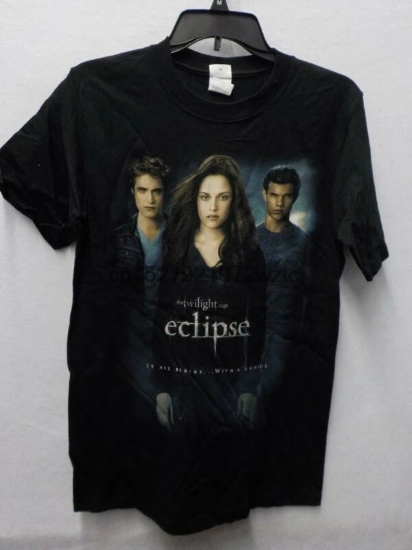 

Mens Twilight Saga Eclipse Bella Jacob Edward Black Graphic Tshirt New #13170V