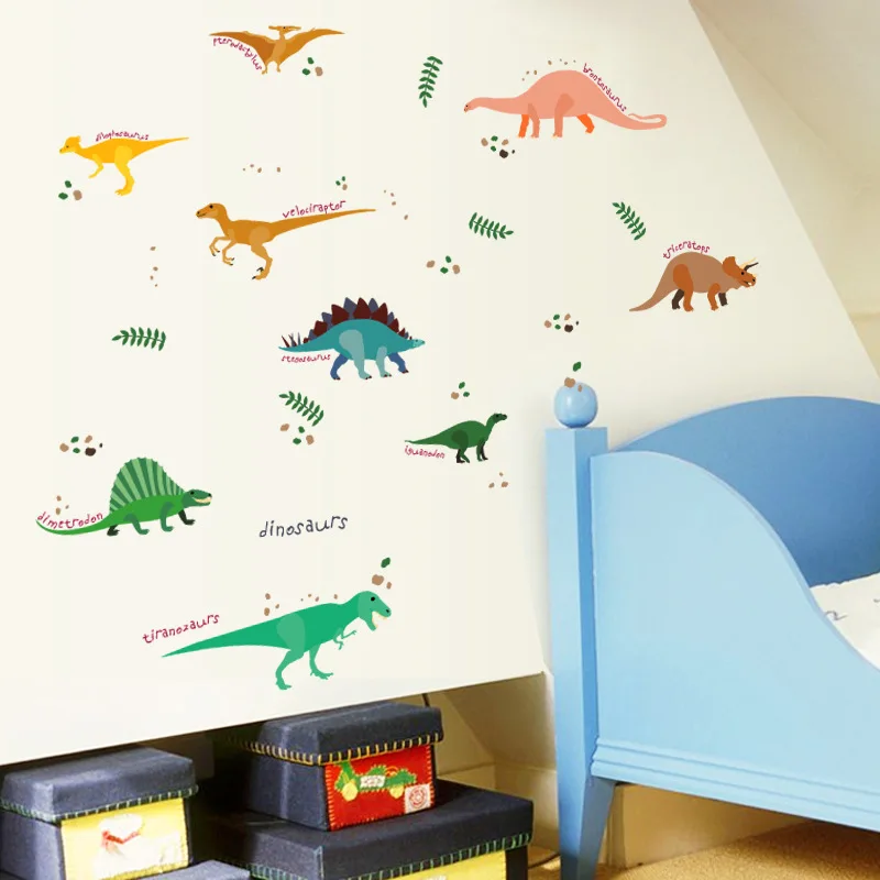

Various Dinosaurs Wall Stickers For Kindergarten Home Decoration Cartoon Animal Mural Art Diy Kids Room Nursery Wall Decals