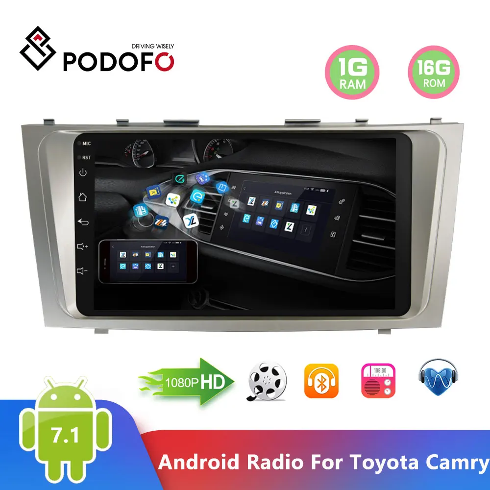Автомобильный мультимедийный плеер Podofo 2din Android GPS навигация Wi-Fi Mirrorlink USB FM аудио