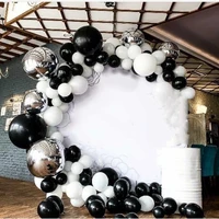 130pcs chrome sliver black white latex balloons garland kit 1822inch 4d foil ball arch birthday wedding baby shower party decor