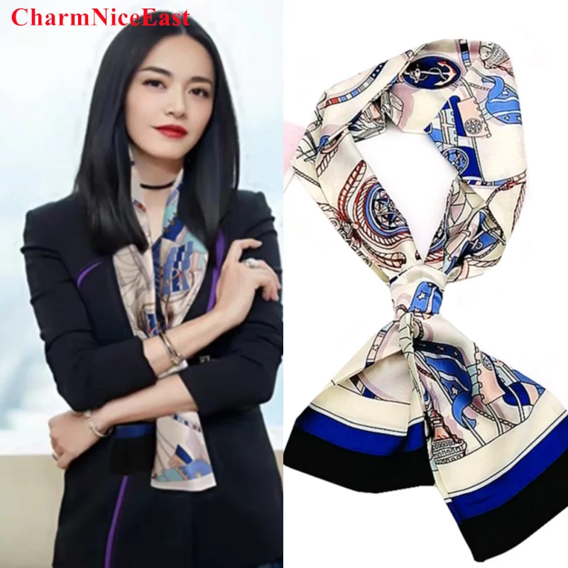 Лидер продаж роскошные брендовые весенние корейские шарфы узкий длинный