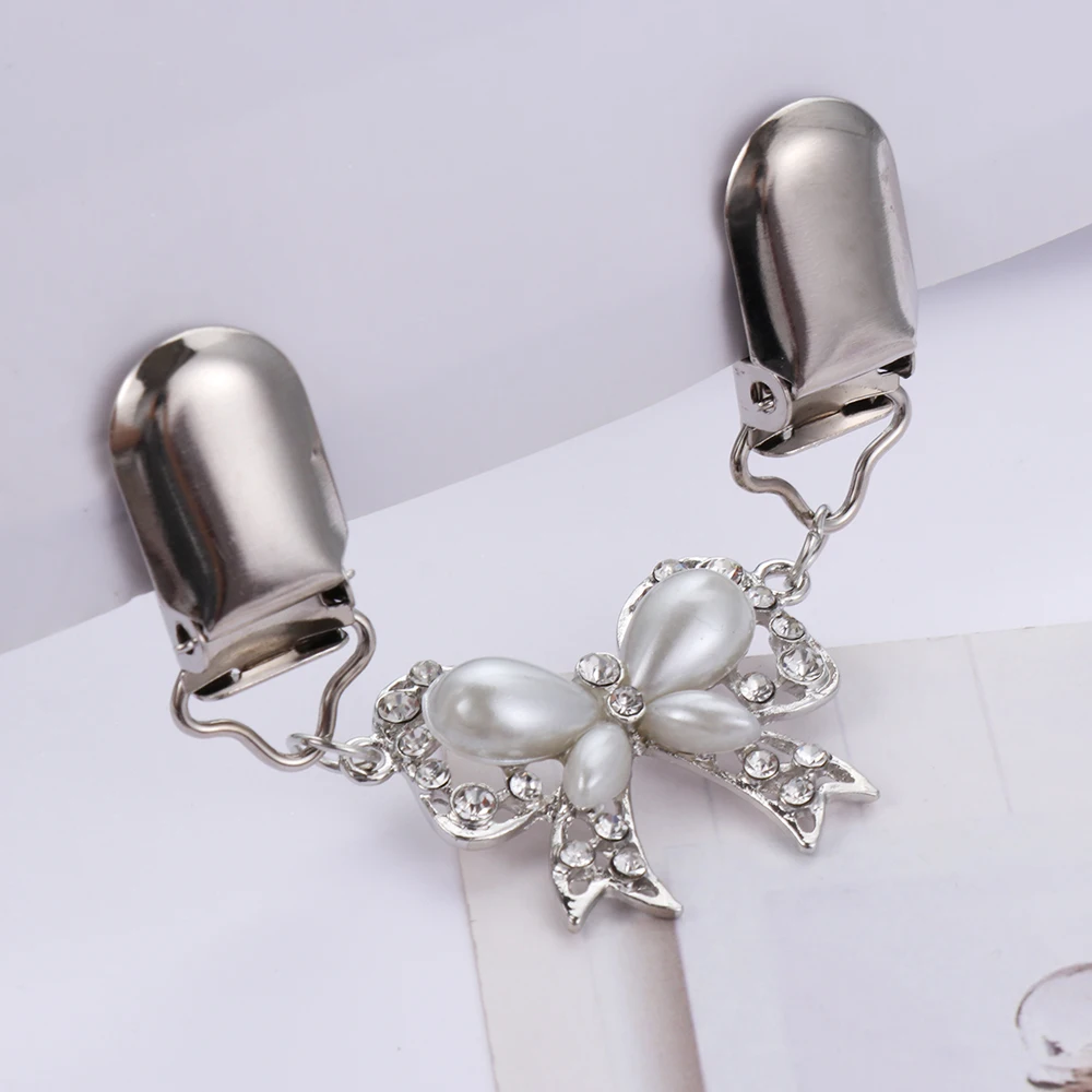 1PC Sweater Shawl Clips Cardigan Collar Clip Butterfly Bow Brooches Duck-mouth Plated Clasps Women Fashion Jewelry Accessories | Украшения