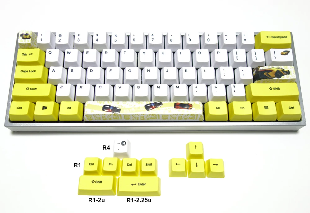 Толстые колпачки для клавиатуры Racer с покраской OEM профиль переключатели Cherry MX