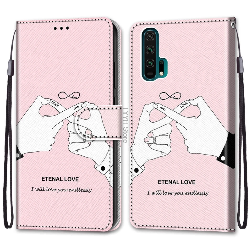 Leather Flip Case On For Huawei Honor 20 Pro YAL-L41 3D Wallet Card Holder Stand Book Cover Honor20 Lion Tiger Painted Coque | Мобильные