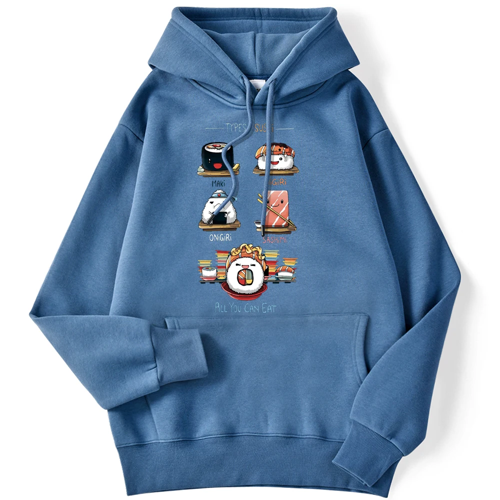 

All You Can Eat Cute Sushi Cartoon Print Men Hoodies Harajuku Loose Hoody Simplicity Casual Clothing Autumn Fleece Hoodie Men