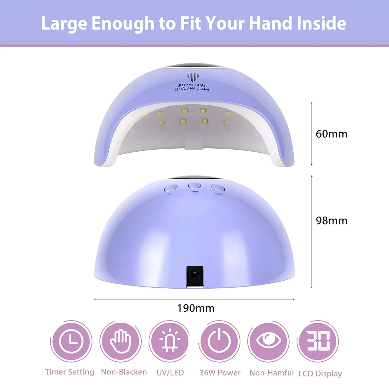 Светодиодная УФ лампа для ногтей Профессиональный гель лампы комплект 36 Вт 18LED
