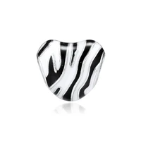 black white enamel heart charm beads for jewelry making new 925 sterling silver jewelry diy beads for charms bracelets women
