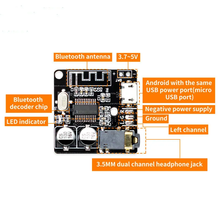 Женская Bluetooth плата аудиоресивера 4 1 5 0 mp3 Беспроводная стерео музыкальная