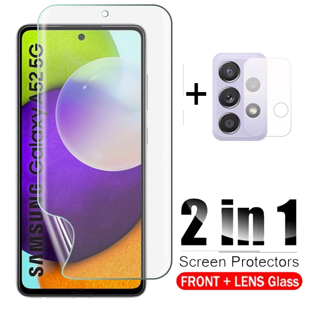 

2in1 Frosted Matte Hydrogel Film For Samsung A52 5G 4G Camera Lens Screen Protector For Samsung A52 A 52 5g 4g Protective Film
