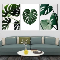 tropical wall art prints botanical canvas painting modern monstera leaf print banana leaf poster wall pictures for living room