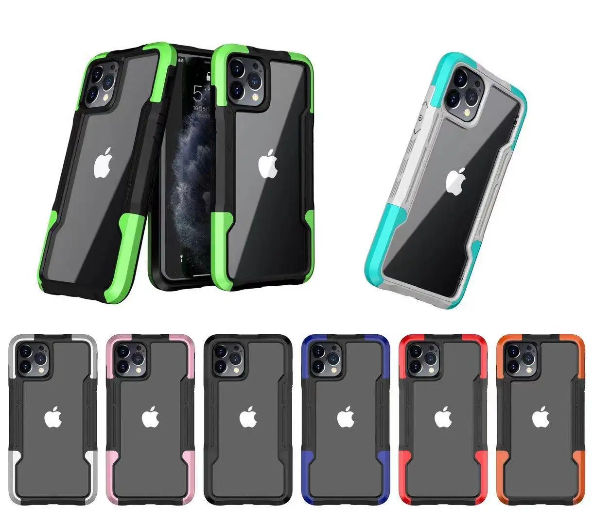 Shockproof Hybrid Armor Phone Case on the For iPhone 11 12 Pro Max mini SE 2020 X XR XS Max 7 8 Plus Hard PC Soft TPU Full Cover