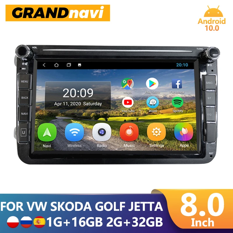Автомагнитола GRANDnavi 2 Din Android для VW Volkswagen Golf 5 Skoda Octavia Passat Polo автомобильное радио GPS