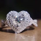 Женское Обручальное Кольцо YSDLJG, кольцо в форме сердца с кристаллами и кубическим цирконием, свадебная бижутерия, романтическое обручальное кольцо, массивные аксессуары