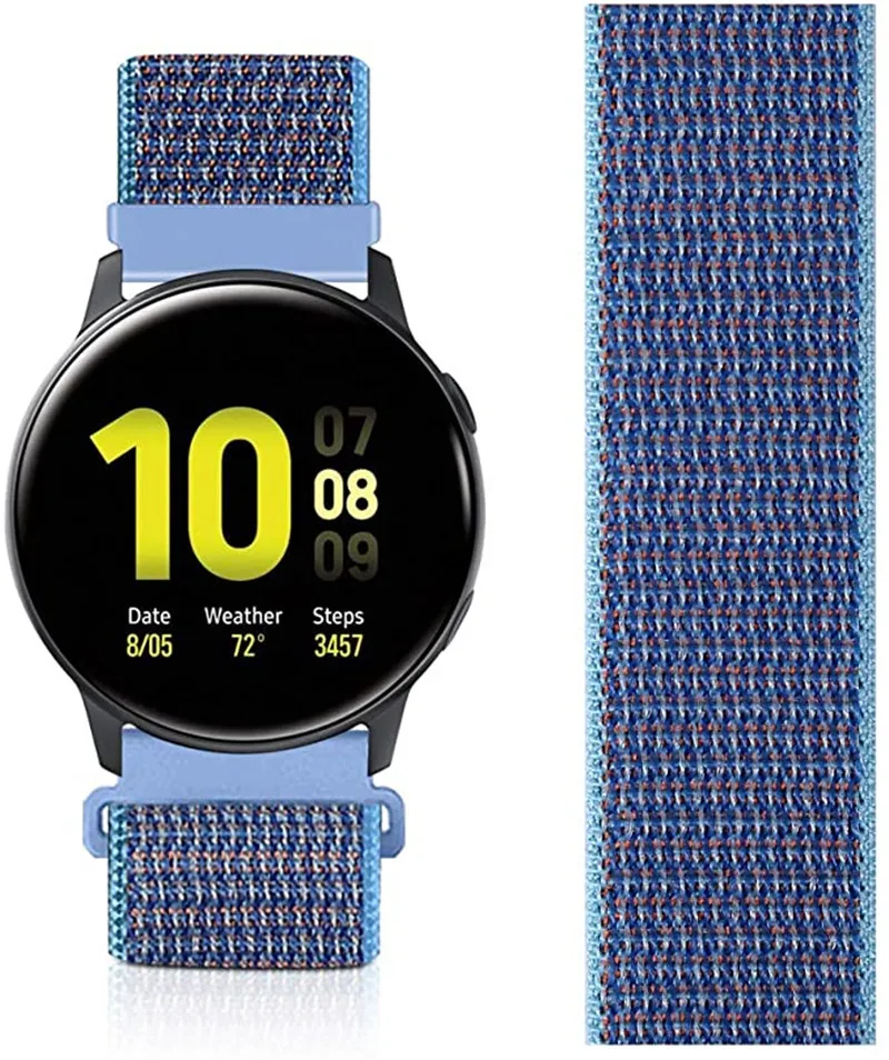 Ремешок для Gear s3 Frontier нейлоновый браслет Samsung galaxy watch 46 мм 42 active 2 amazfit bip huawei gt2e/2 20 22