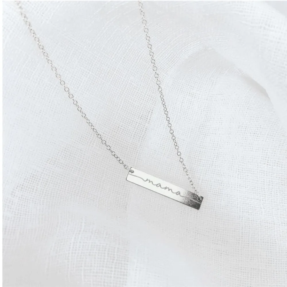 Персонализированное ожерелье с золотистым стержнем подарок на день матери