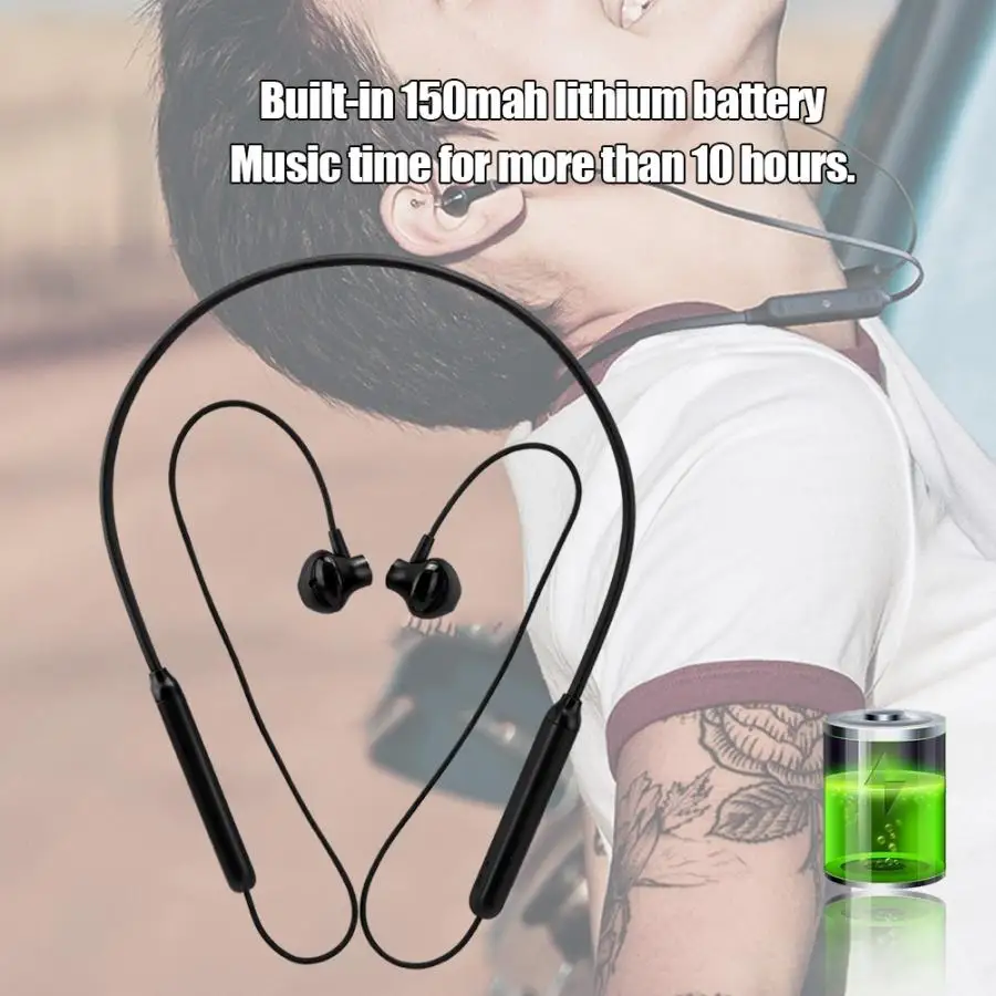 Bluetooth 5 0 + EDR Беспроводные наушники с громкой связью висящие на шее спортивные