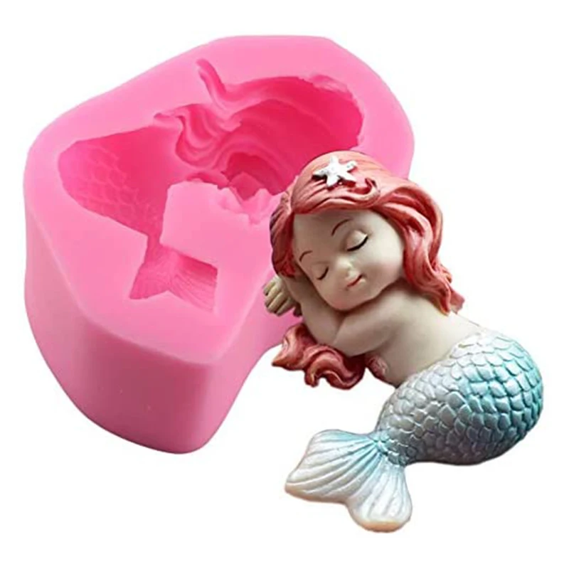 

Sleeping Mermaid Turned Sugar Silicone Mold Aromatherapy Plaster Mold