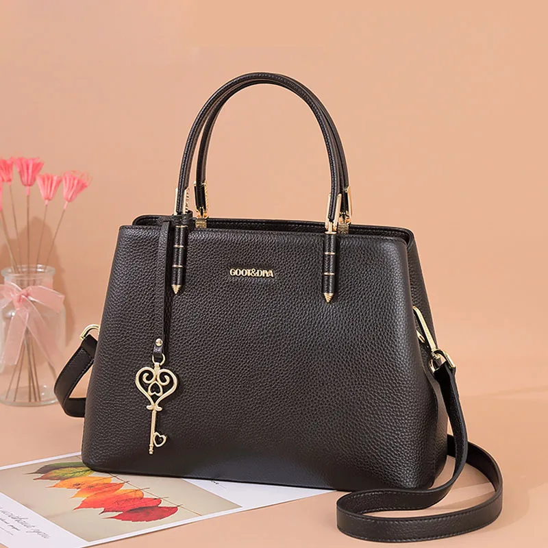 Women Genuine Leather Bag Fashion Real Cowhide Leather Handbags Women Purse Luxury Handbags Women Bags Designer Famous Brand