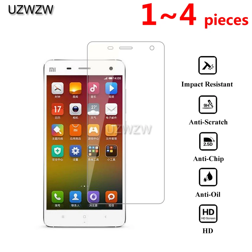 Для Xiaomi mi 4 стекло 2.5D 0,26 мм предварительно mi um защитное закаленное стекло для Xiaomi mi 4 mi 4 защитная пленка для экрана