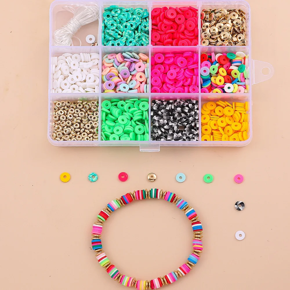 DIY Letter Polymer Clay Bracelet For Women Handmade Beads Charm Bracelet Jewelry Making DIY Colorful DIY Bohemian Bracelet Chain