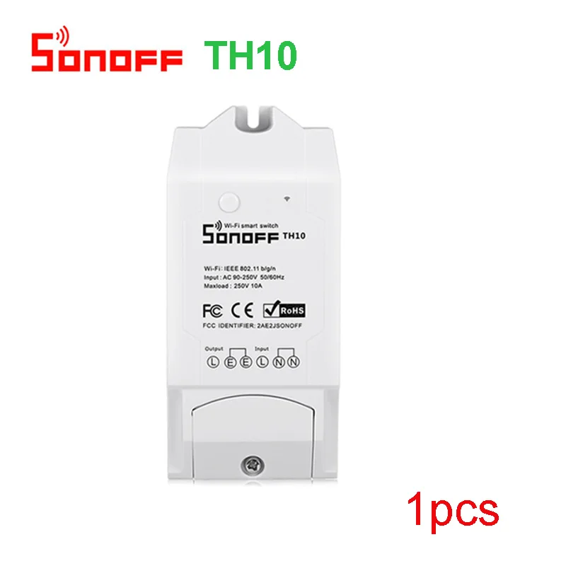 TH10 1pcs SONOFF TH10 TH10 переключатель и датчик Ds18b20 водонепроницаемый зонд Wi-Fi температура с дистанционным управлением беспроводной монитор для умного дома - Комплект: TH10 1pcs