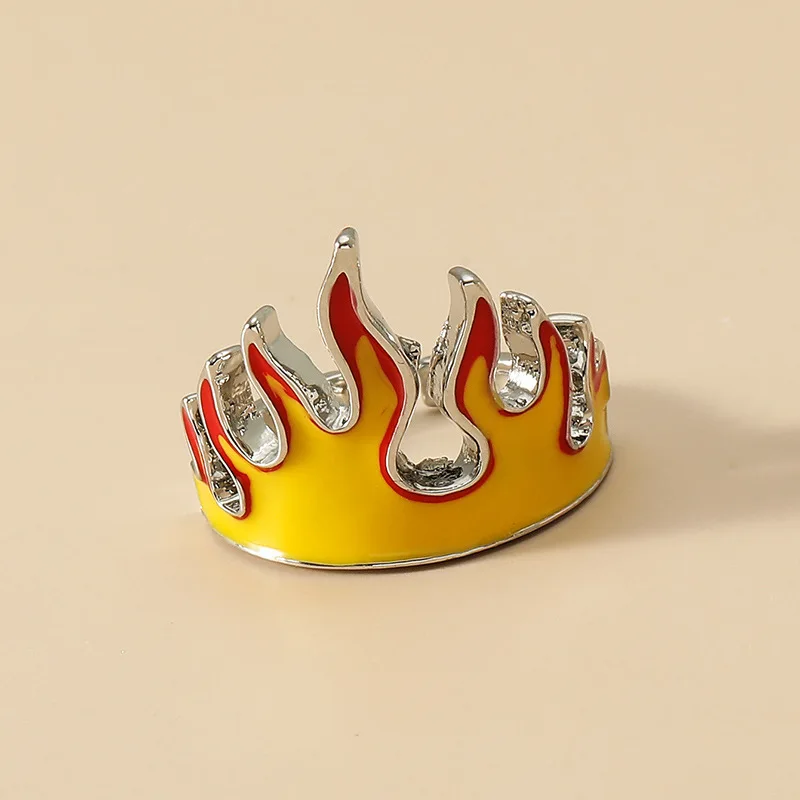 Мужское металлическое кольцо в стиле панк огня хип-хоп подарочное ювелирное