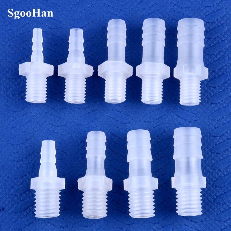 

5~200pcs M10 M12 Thread To 4~12mm PP Pagoda Direct Connector Irrigation System Water Pipe Hose Joints Aquarium Fish Tank Adapter