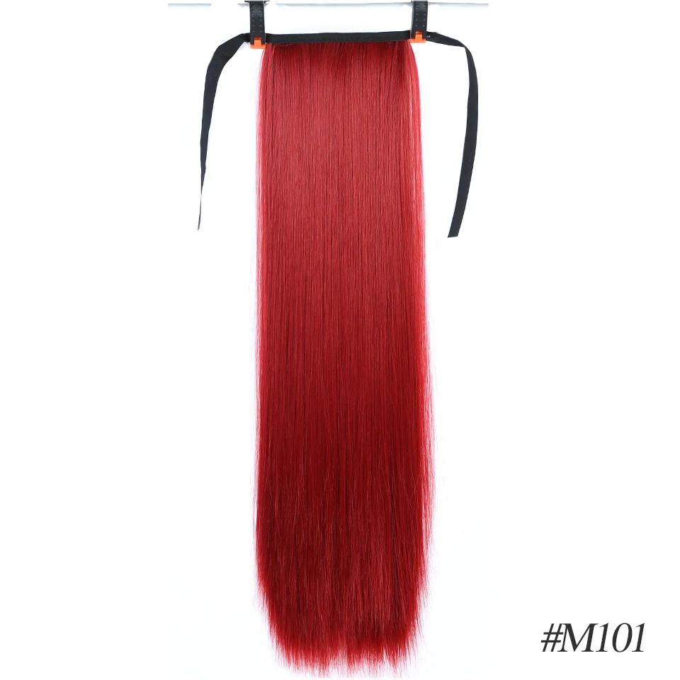 M101 MSTN 30-Inch Synthetic Hair Fiber Heat-Resistant Straight Hair With Ponytail Hair Extended Black Brown Headwear - Цвет: M101