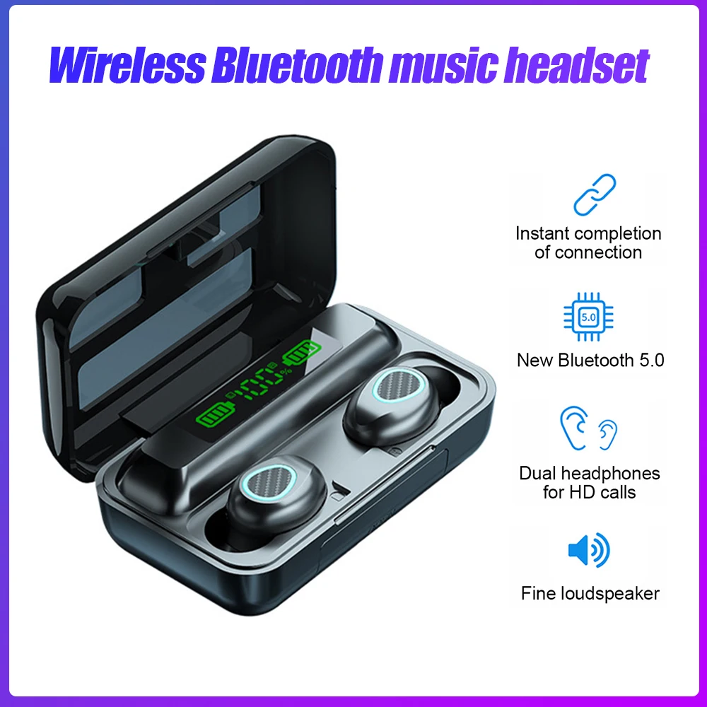 

TWS беспроводные Bluetooth-наушники со светодиодный ным дисплеем, шумоподавление, сенсорное управление, HIFI стерео спортивные наушники с зарядным...