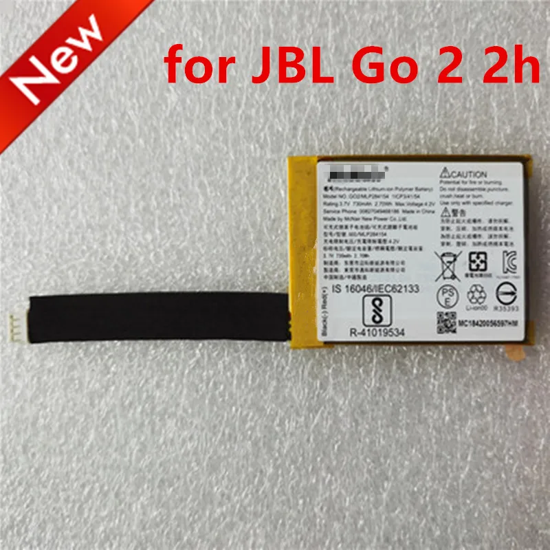 

Топ-бренд 100% новый 730 мАч MLP284154 Аккумулятор для JBL Go 2 2h Go2 2h Go 2-2h G02 1ICP3/41/54 батареи + Бесплатные инструменты