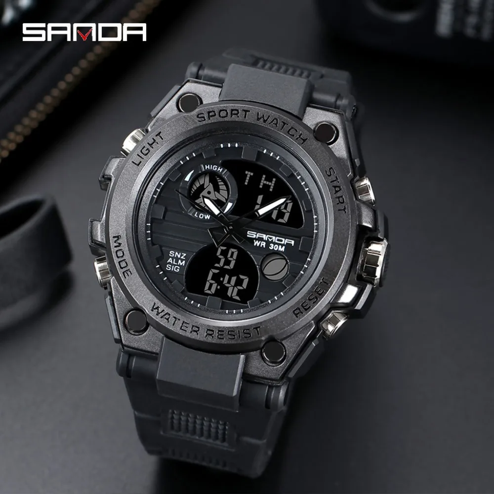 reloj мужские спортивные часы с двойным дисплеем Аналоговый Цифровой светодиодный электронный модные наручные часы reloj hombre erkek kol saati