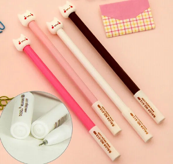 10pcs 0.5mm Cute little kitty Gel pen needle tube pen advertising pen gift pens free shipping