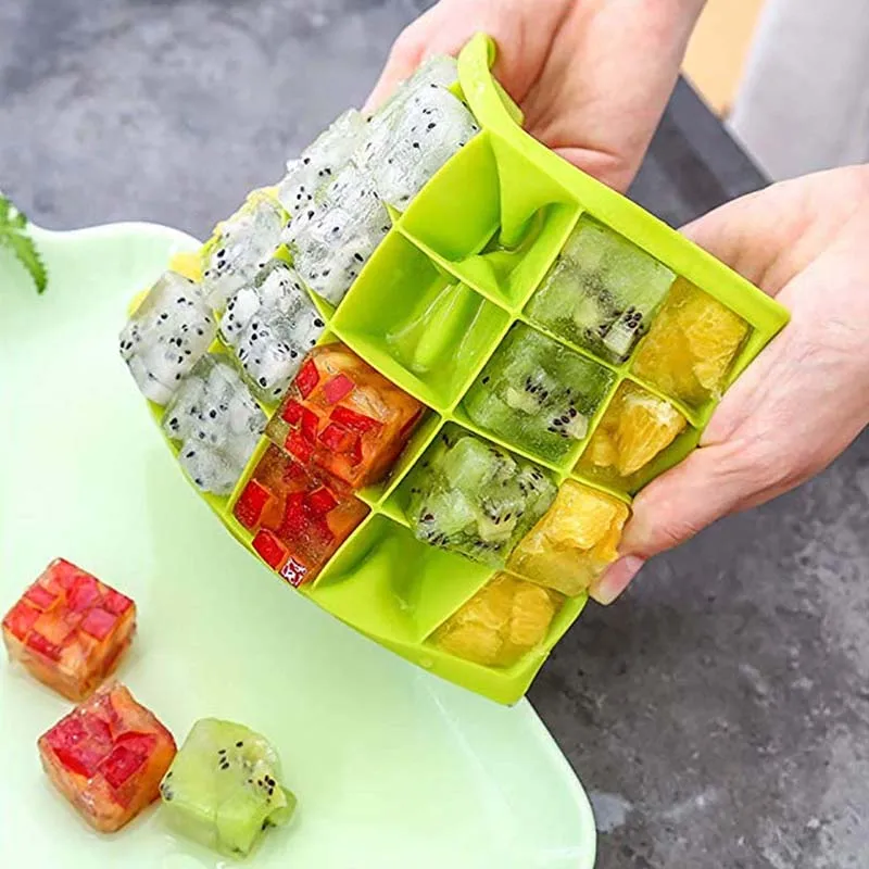 15 Сетки силиконовые лотки с формами для кубиков льда квадратный Форма