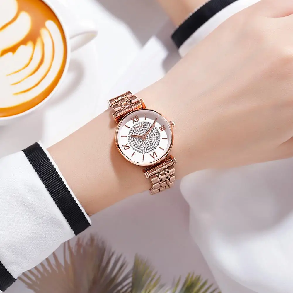 SKMEI (Япония) механизм с кварцевой стабилизацией женские часы от топ бренда