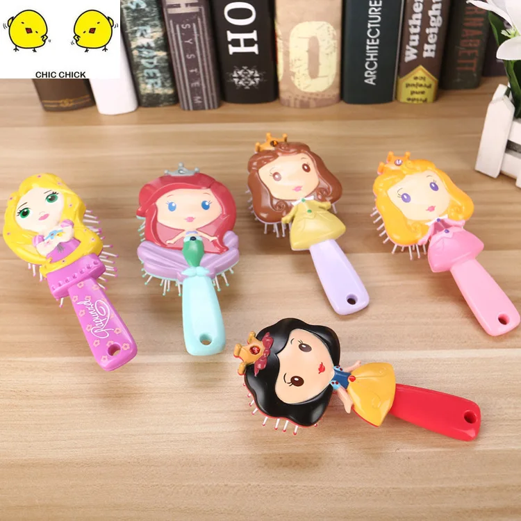 Мультяшная детская расческа 3D Принцесса Волосы Щетки Уход за волосами малышка