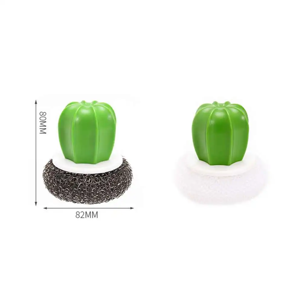 

4pcs Creativity Cactus Brush Kitchen Cleaning Brush Wire Ball Brush Sponges Rag Magic Dishwashing Brush Kitchen Cleaning Tool