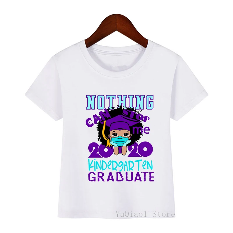 

Vogue nothing can stop me 2020 kindergarten graduate Little black girls t-shirt clothes melanin princess kids DIY custom tshirt
