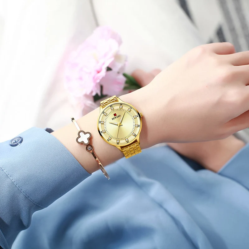Women's Watches Luxury Gold Ultra-thin Watch Quartz Crystal Women Watches Waterproof Rose Gold Watch Ladies Zegarek Damski