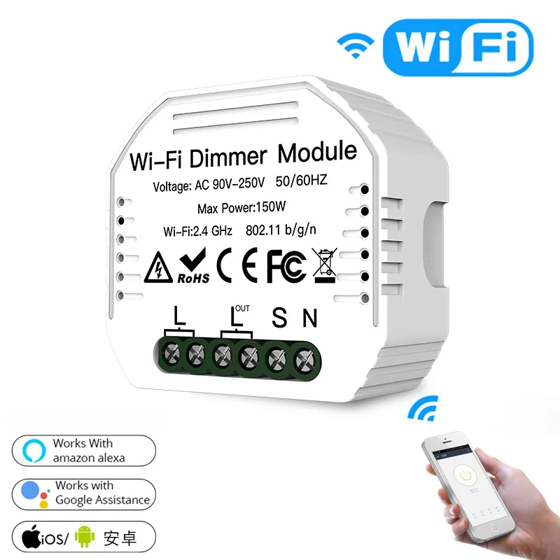 

Concealed wifi smart on-off switch dimmer switch and traditional switch dual control smart on-off switch