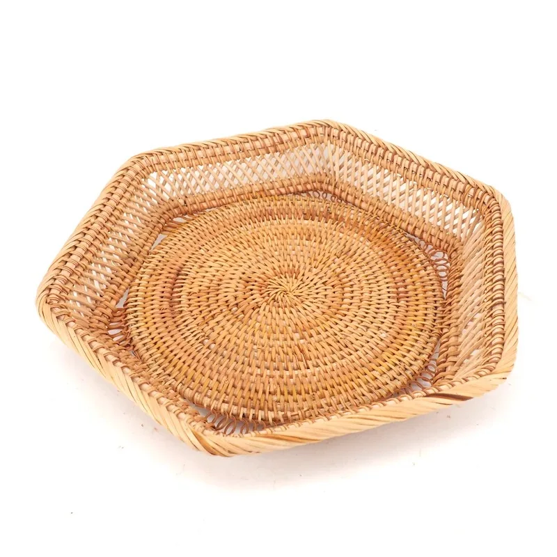 Плетеная корзина для фруктов Винтажный дизайн бытовая миска еды тарелка