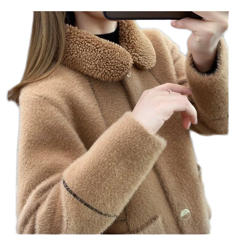 NEW Top Selling Product Youth Clothing Fur Outwear Women Shaggy Coat Autumn / Winter Imitate Mink Sashmere Tops High Quality 410