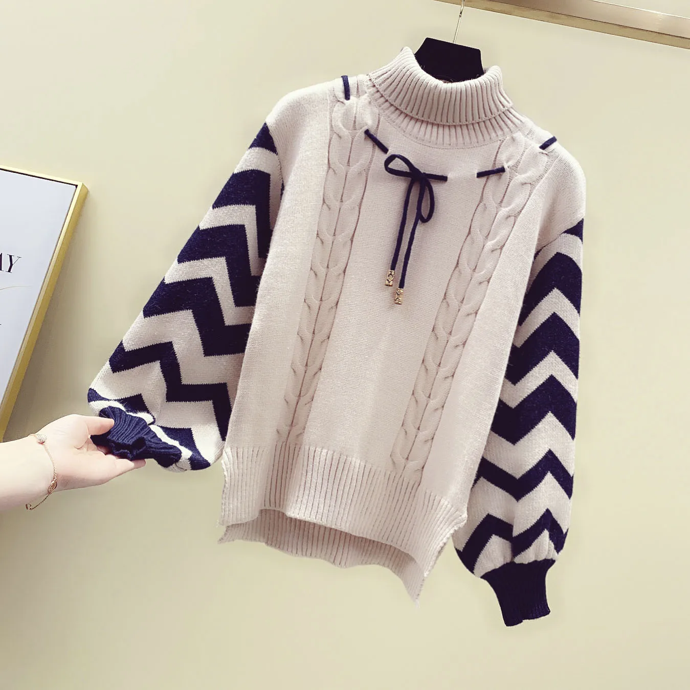 Водолазка свитер для женщин Новинка 2019 года сезон осень-зима трикотажное пальто