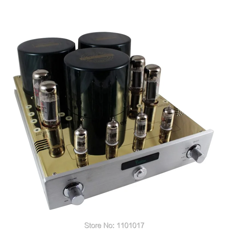 YAQIN MC-10T EL34 вакуумный ламповый толкающий Интегрированный усилитель HIFI EXQUIS ламповый усилитель с 12AX7 предусилитель