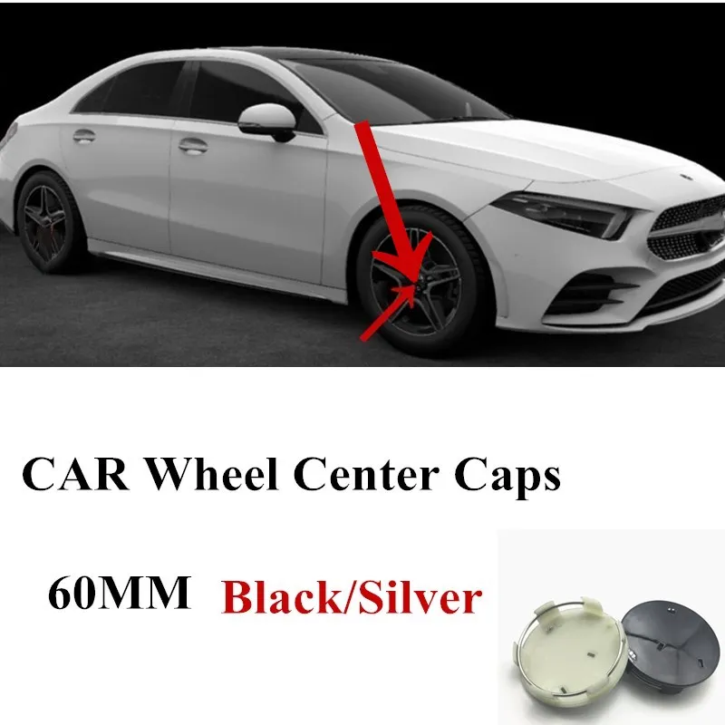 Колпачок на ступицу колеса 4 шт./60 мм черный/серебристый подходит для эмблемы Peuge