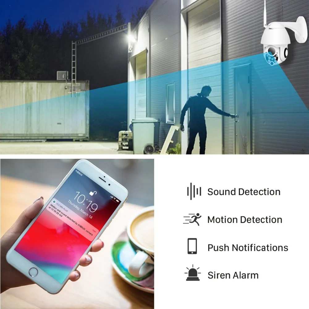 

Mini Camera IP Wifi Externa 1080P HD 2MP Outdoor Waterproof Video 360 PTZ Security Surveillance Wireless Infrared Night Vision