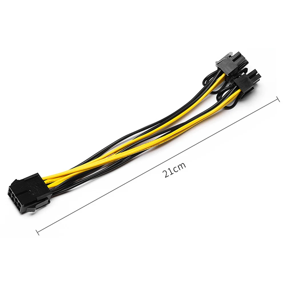 10pcs 8 pin pci express to dual pcie 62 pin power cable motherboard graphics card pci e gpu mining power data cable splitter free global shipping