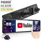 Видеорегистратор HGDO, 4G, 12 дюймов, Android камера в зеркале заднего вида, 1080P, Wi-Fi, GPS, навигация, 4G RAM
